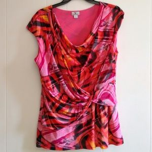 Worthington Women’s Top with faux wrap, knot front